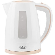 Adler AD 1264 electric kettle 1.7 L 2200 W Hazelnut, White