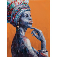 Bigbuy Home Canvas 75 x 3,5 x 100 cm Āfrikas sieviete