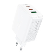 Acefast Sienas lādētājs A41, 2x USB-C + USB, GaN 65W (balts)